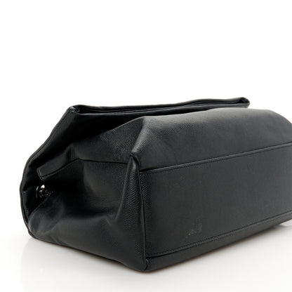 Saint Laurent Grain De Poudre Medium West Hollywood Monogram Fold-Over Black 9 of 11