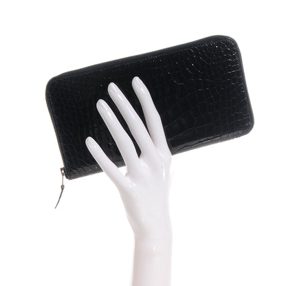 Hermes Shiny Alligator Azap Wallet Black 2 of 11