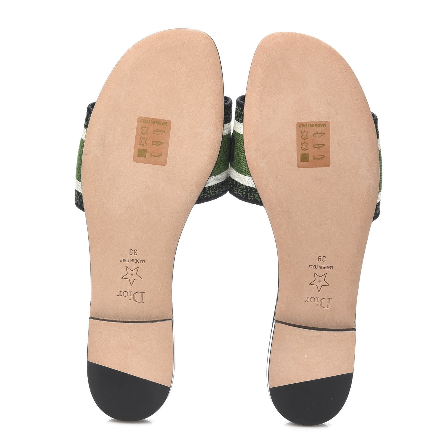 Canvas Embroidered Animals Dway Mules Slide Sandals 39 Green
