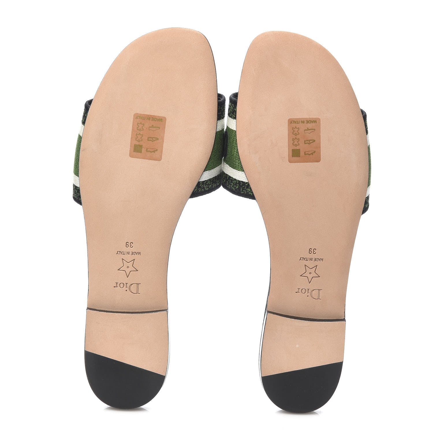Christian Dior Canvas Embroidered Animals Dway Mules Slide Sandals 39 Green 5 of 8