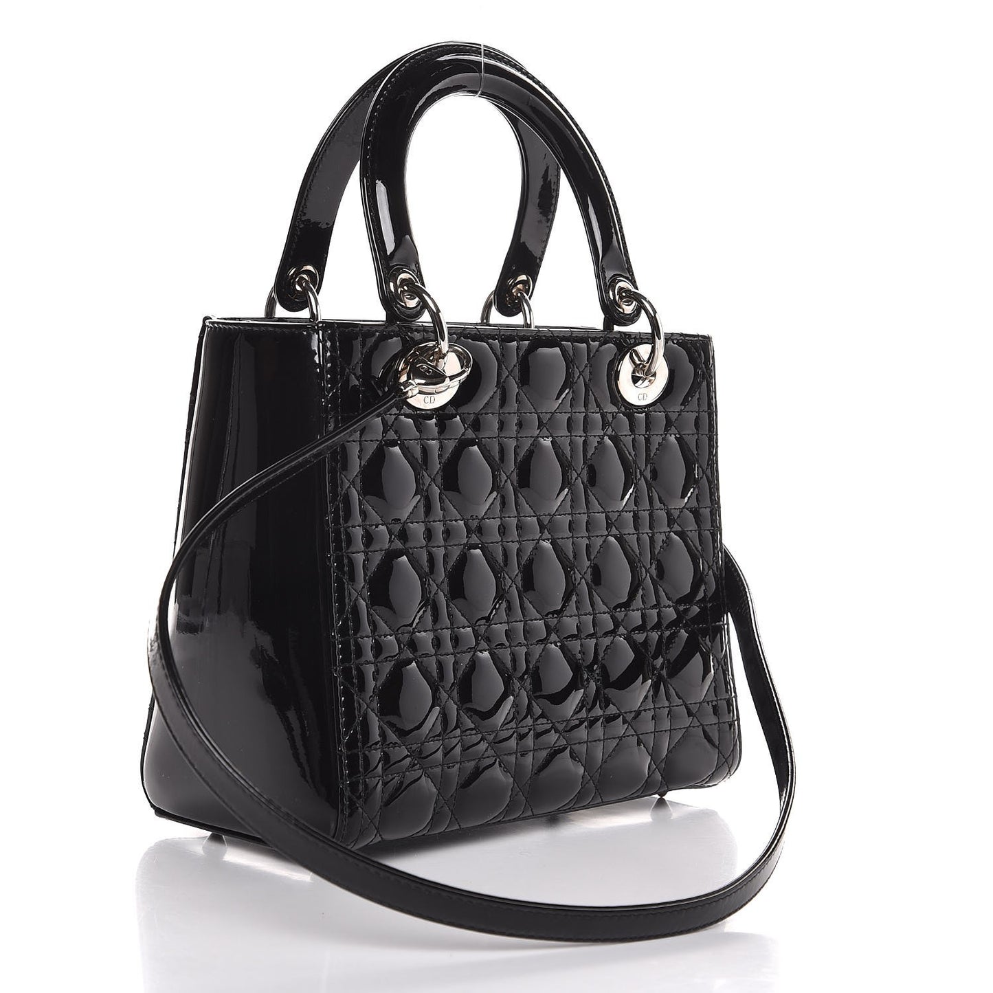 Patent Cannage Medium Lady Dior Black