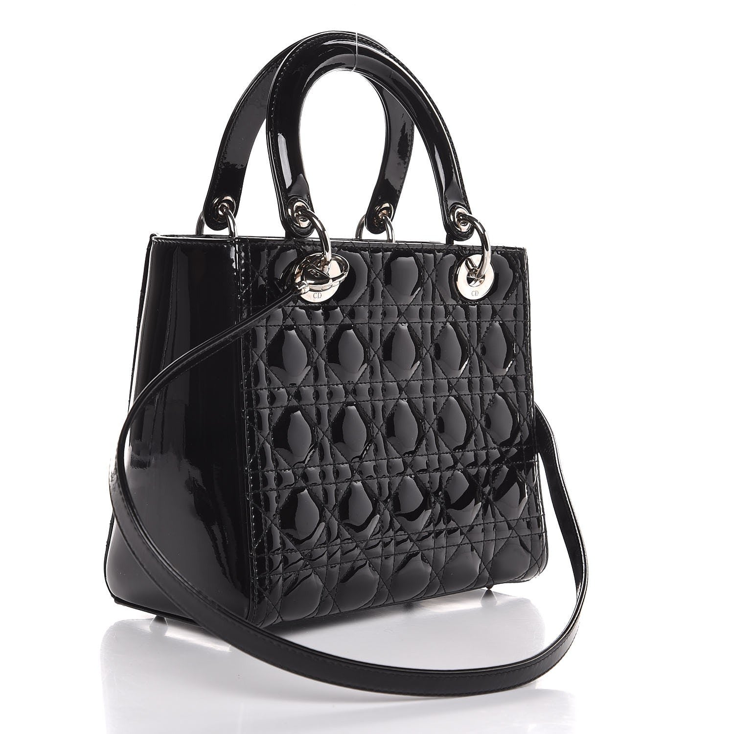 Christian Dior Patent Cannage Medium Lady Dior Black 4 of 8