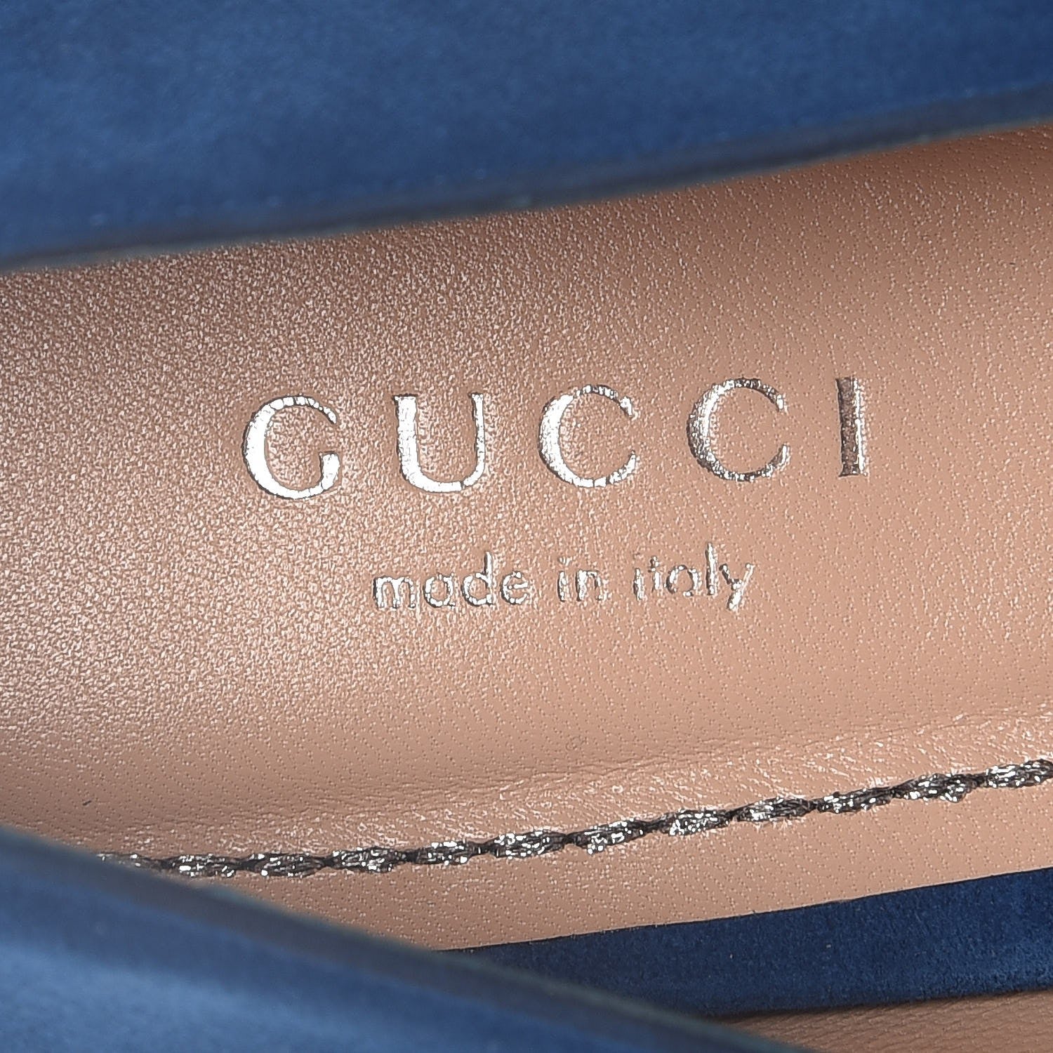 Gucci Kid Scamosciato Dionysus Ballet Flats 40 Vintage Bluette 7 of 10