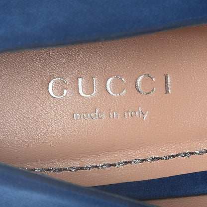 Gucci Kid Scamosciato Dionysus Ballet Flats 40 Vintage Bluette 7 of 10