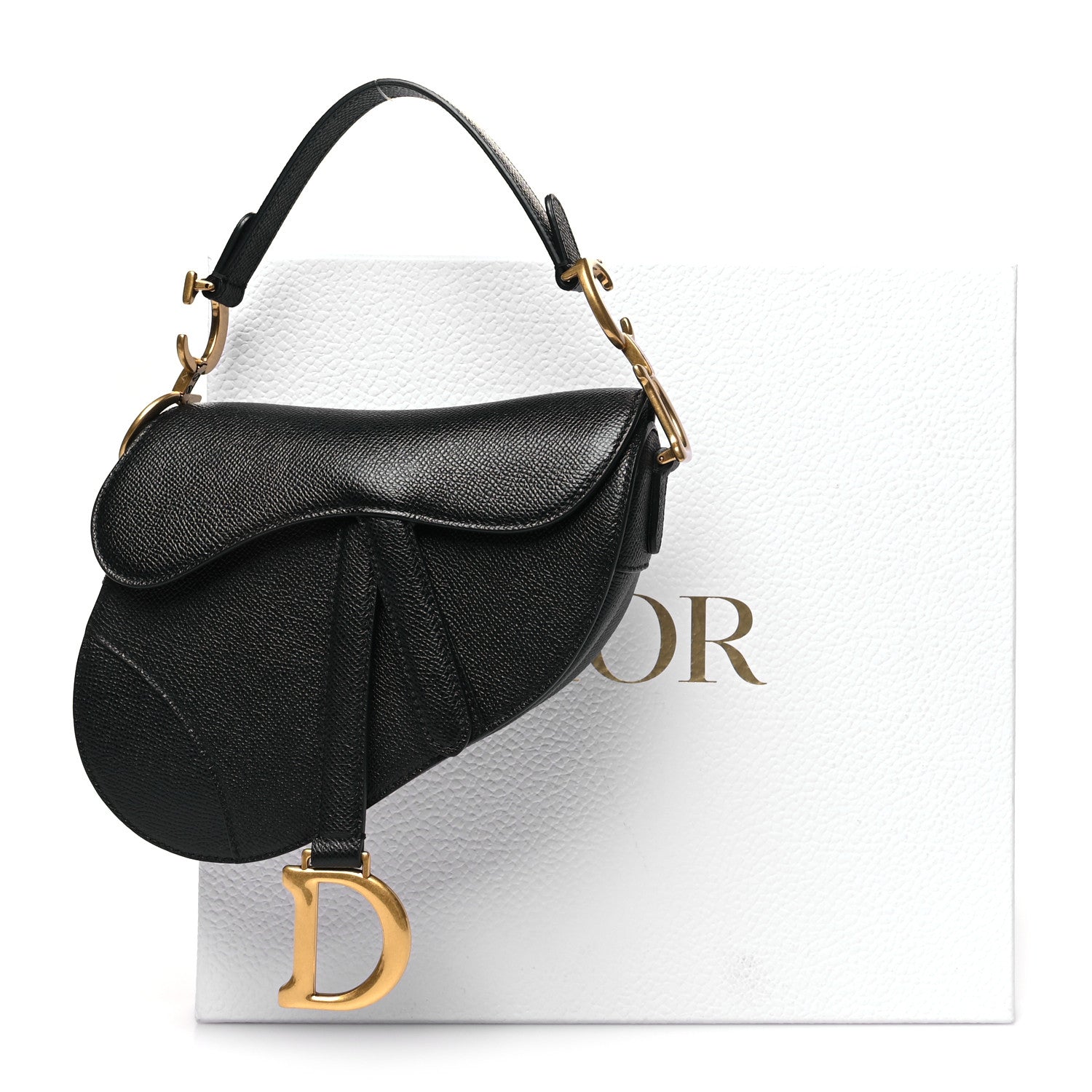 Christian Dior Grained Calfskin Mini Saddle Bag Black 11 of 11