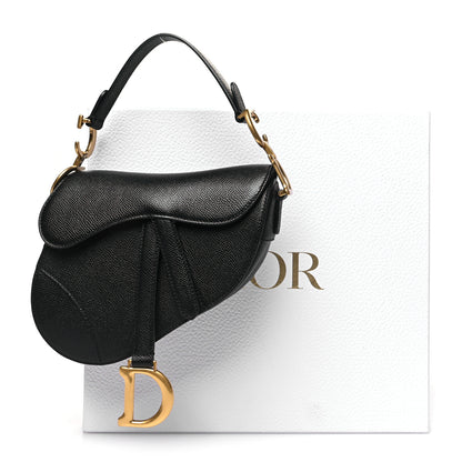 Christian Dior Grained Calfskin Mini Saddle Bag Black 11 of 11