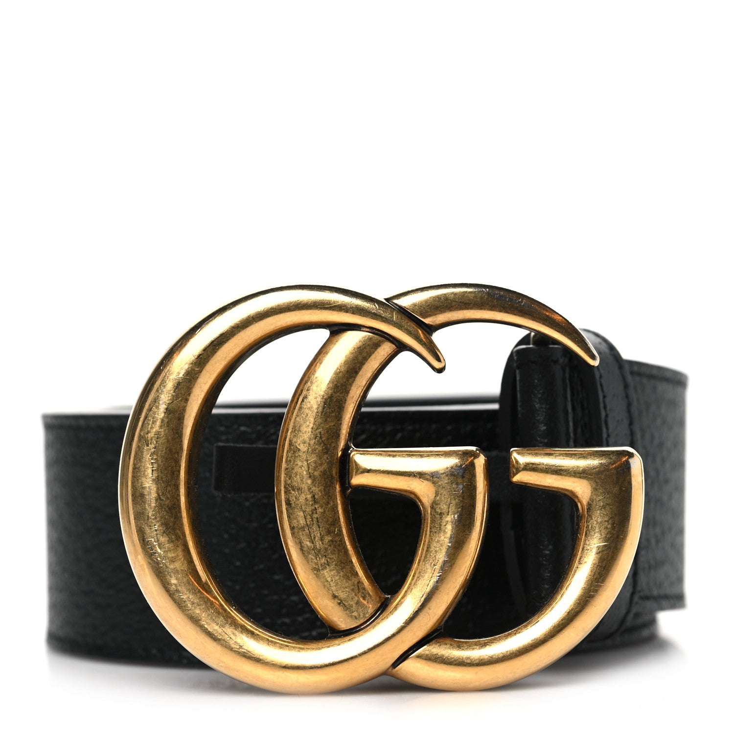 Gucci Textured Calfskin Double G 40mm Belt 80 32 Black 1 of 6