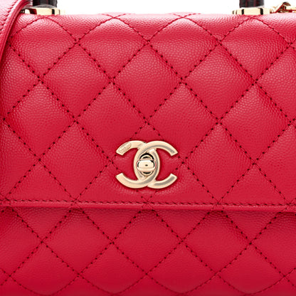 Chanel Caviar Lizard Embossed Quilted Mini Coco Handle Flap Dark Pink 8 of 10