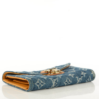 Louis Vuitton Denim Amelia Wallet Blue 4 of 8