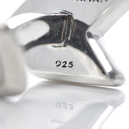 David Yurman Sterling Silver Black Onyx Chevron Stone Cufflinks 6 of 6