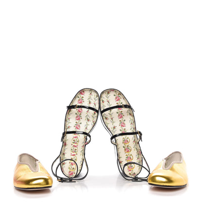 Gucci Metallic Nappa Patent Hannelore Detachable Platform Sandals 36 Gold 7 of 16