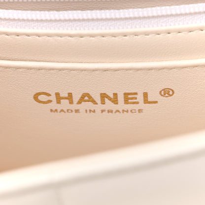 Chanel Lambskin Resin Crystal Square Quilted Monacoco Mini Square Flap White 6 of 12