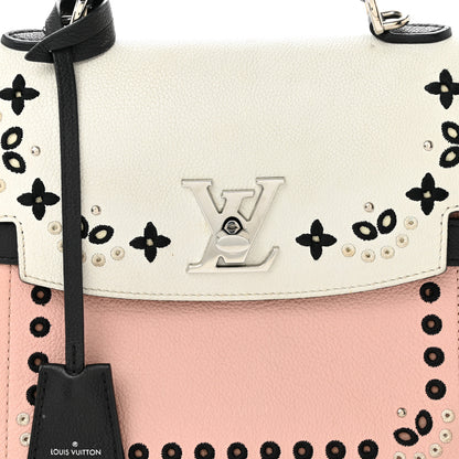 Louis Vuitton Soft Calfskin Embroidered Lockme Ever BB Rose Pink Snow White Black 8 of 11