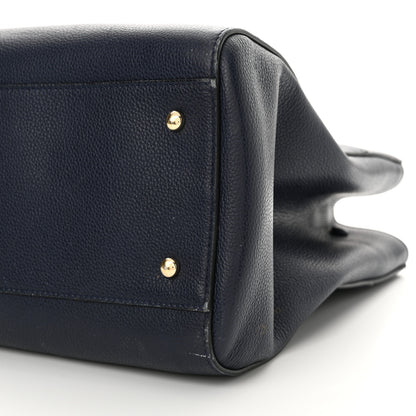 Chanel Grained Calfskin Medium Neo Executive Shopper Tote Dark Blue 10 of 16