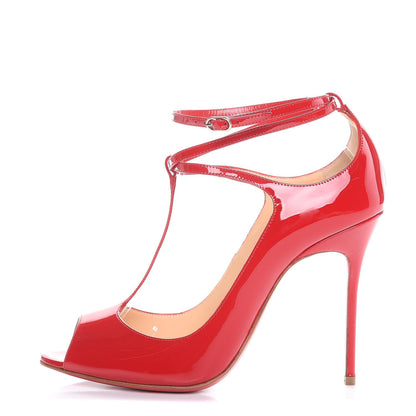Christian Louboutin Patent Talitha 100 Pumps 38 Red 1 of 8