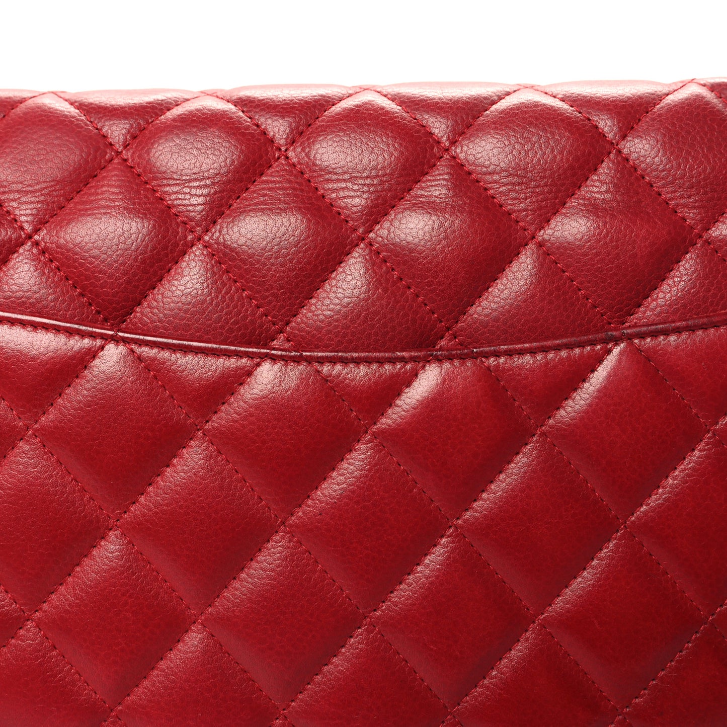 Caviar Quilted Jumbo Double Flap Red
