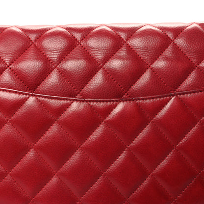 Chanel Caviar Quilted Jumbo Double Flap Red 11 of 17