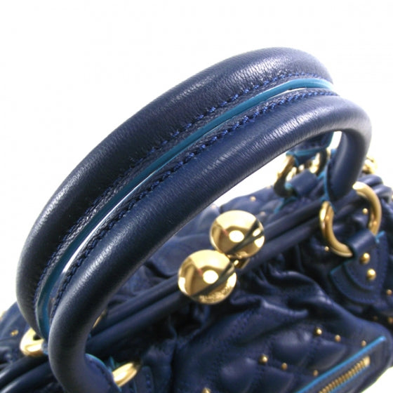 Quilted Leather Stardust Stam Blue