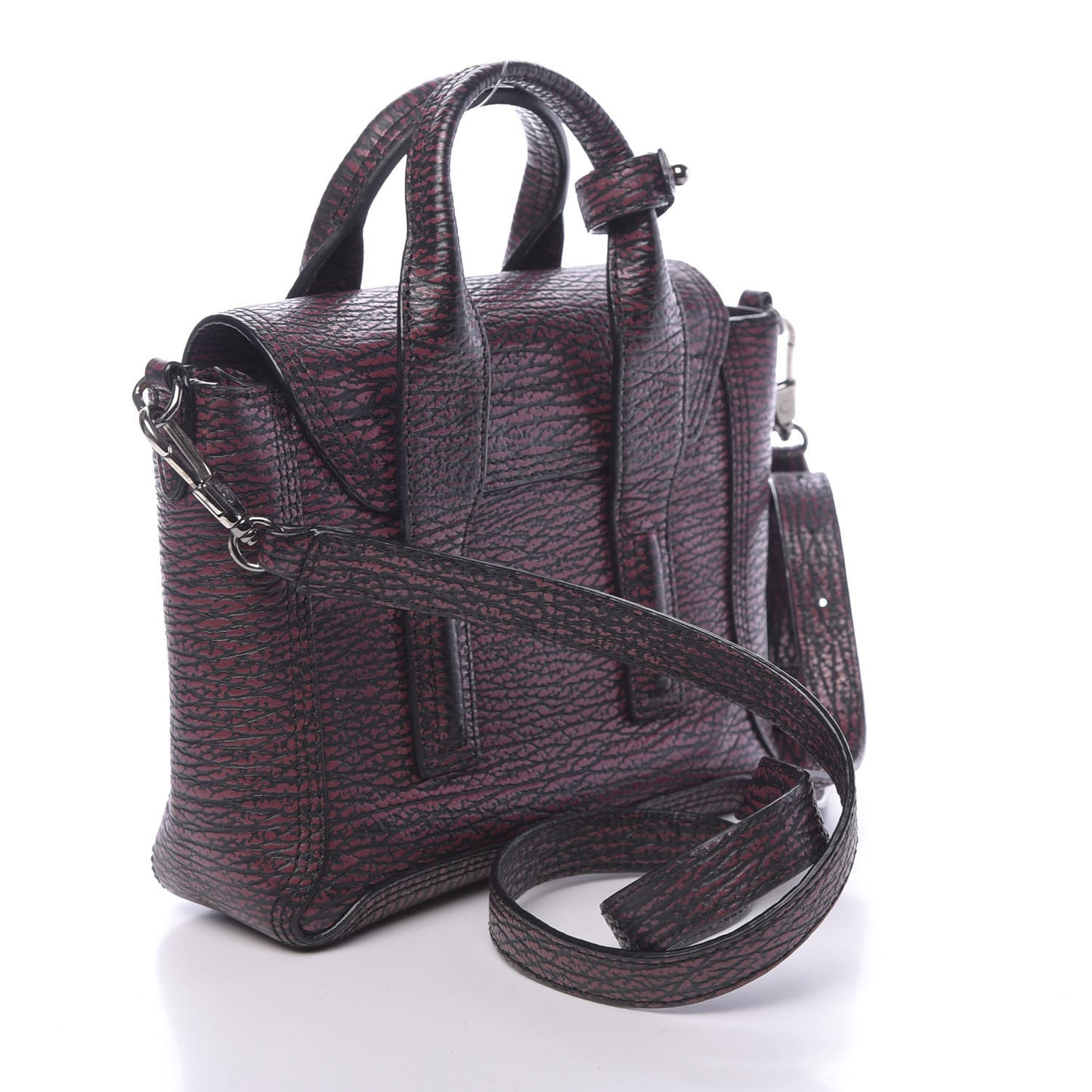 3.1 Textured Calfskin Mini Pashli Satchel Black Red