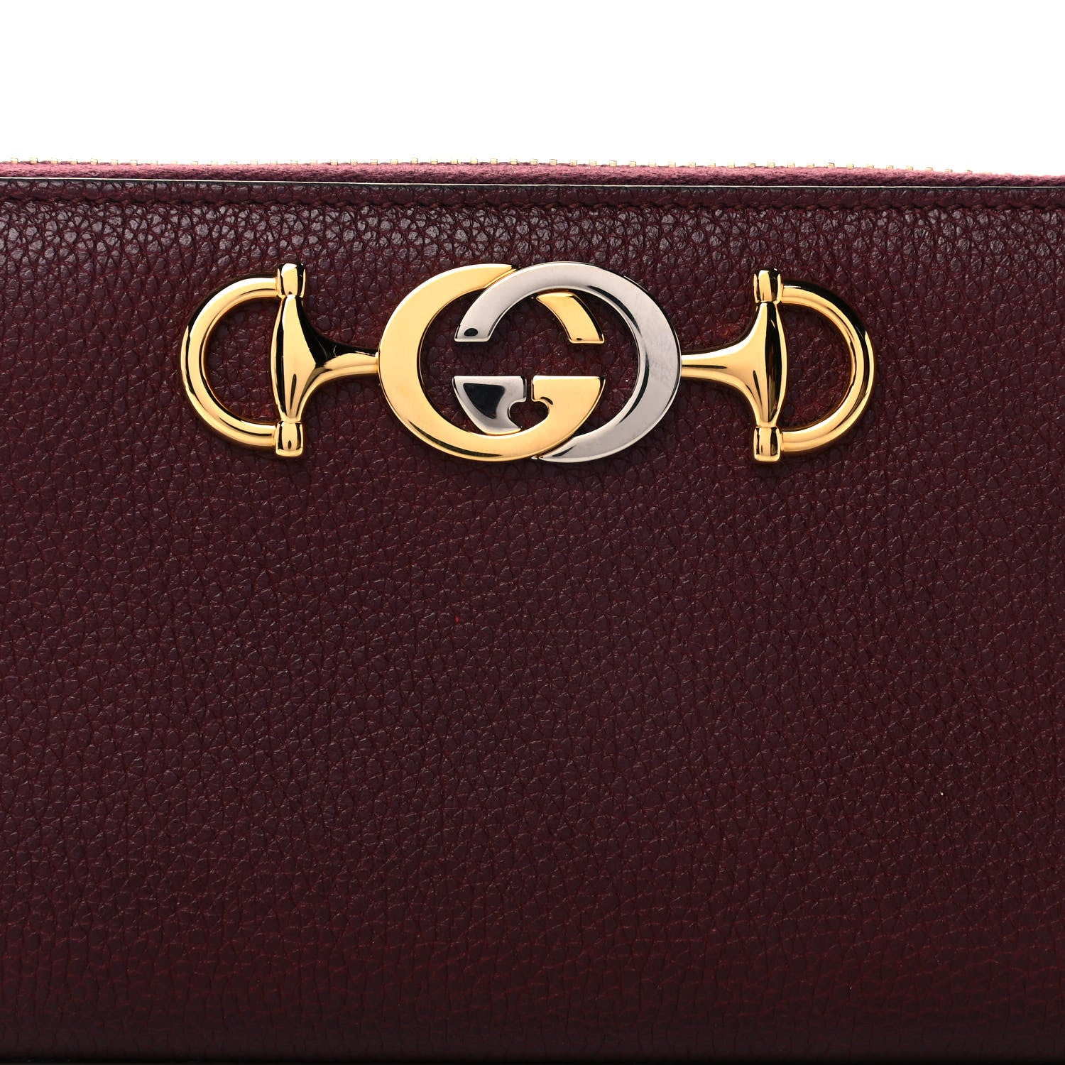 Gucci Grainy Calfskin Zumi Zip Around Wallet Vintage Bordeaux 7 of 11