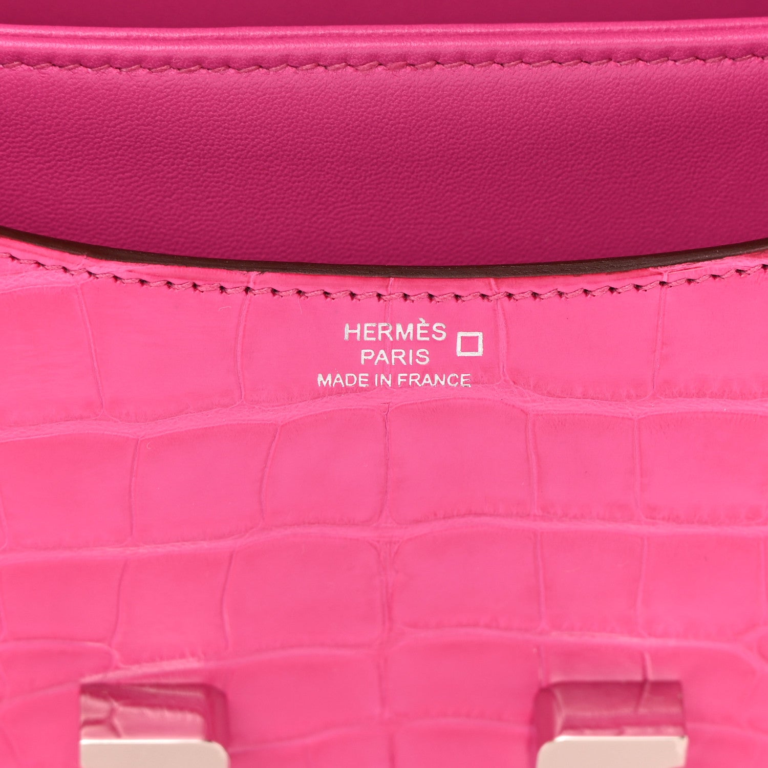 Hermes Matte Alligator Constance 18 Rose Shocking 6 of 14