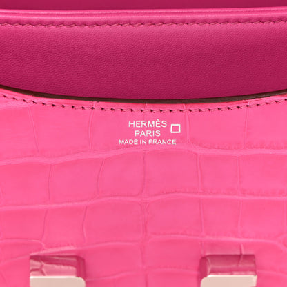 Hermes Matte Alligator Constance 18 Rose Shocking 6 of 14