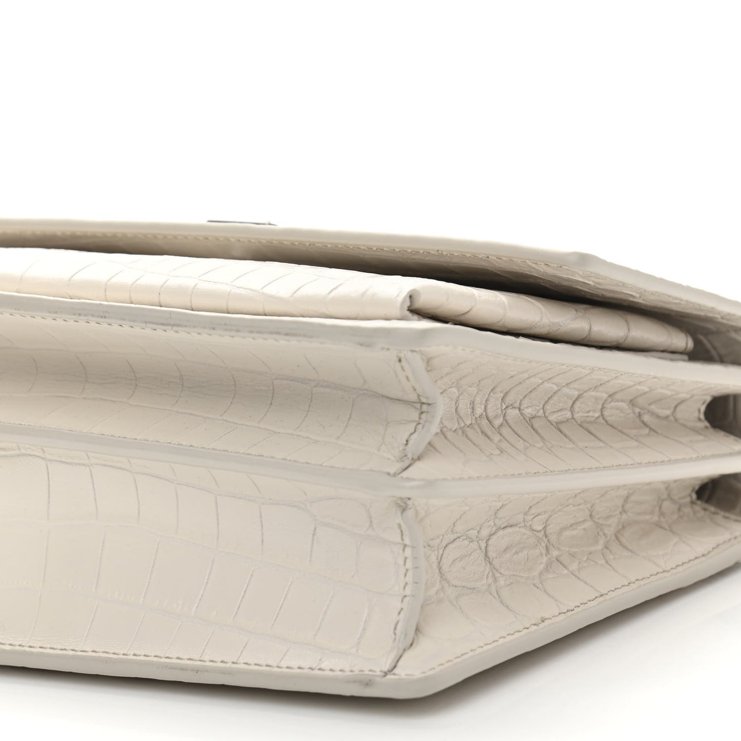 Calfskin Crocodile Embossed Medium Monogram Sunset Blanc Vintage