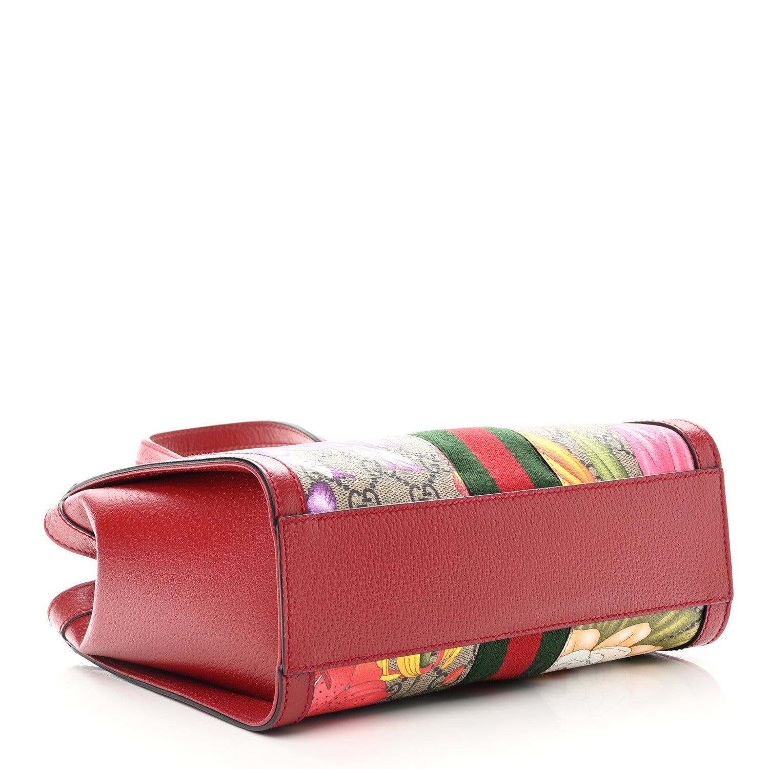 Gucci GG Supreme Monogram Flora Web Small Ophidia Tote Bag Red 4 of 11