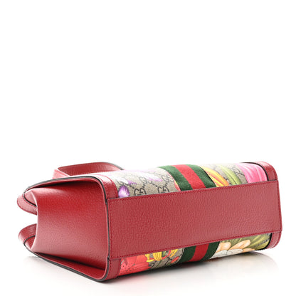 Gucci GG Supreme Monogram Flora Web Small Ophidia Tote Bag Red 4 of 11