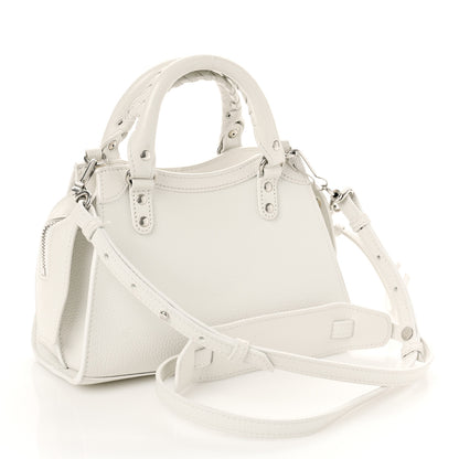 Balenciaga Grained Calfskin Neo Classic Silver Hardware Mini City White 2 of 8
