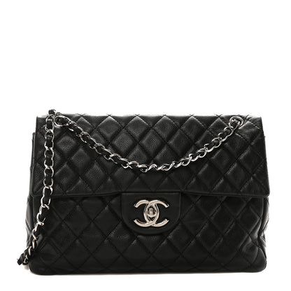 Chanel Washed Caviar Quilted Maxi Single Flap Black 1 of 10