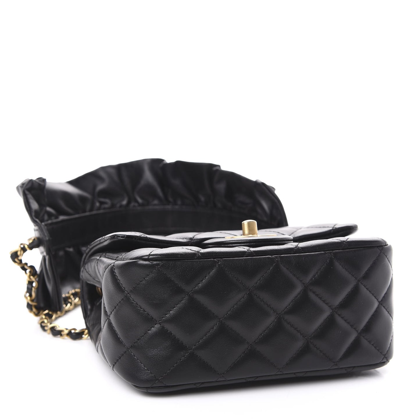 Lambskin Quilted Mini Romance Square Flap Black