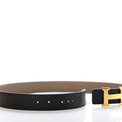Hermes Swift Epsom 32mm H Belt 85 Black Etoupe 4 of 6