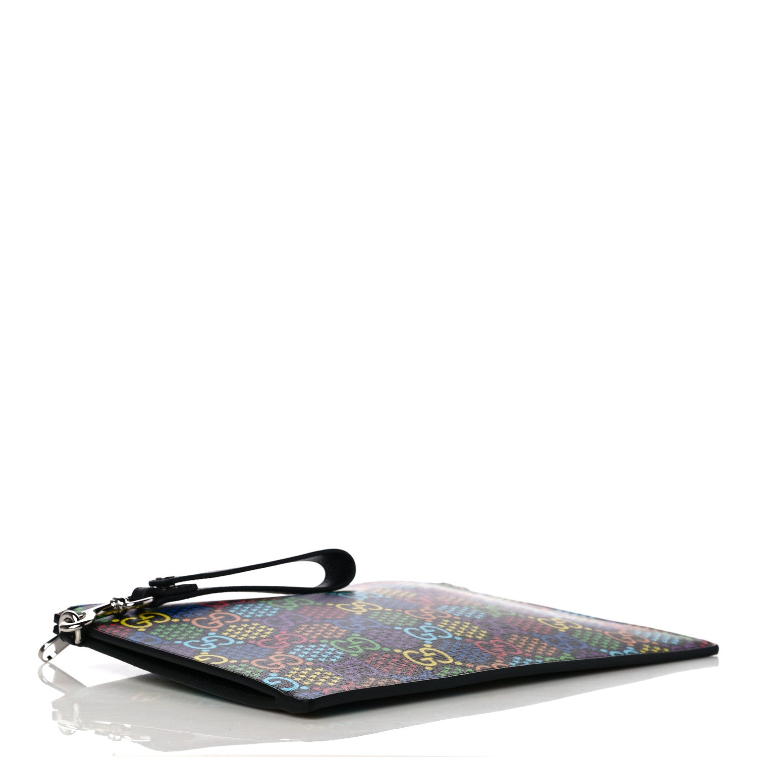 Gucci GG Supreme Monogram Psychedelic Zip Wristlet Pouch Black Multicolor 4 of 9