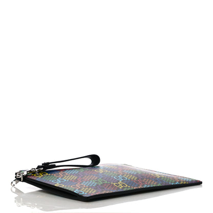 Gucci GG Supreme Monogram Psychedelic Zip Wristlet Pouch Black Multicolor 4 of 9