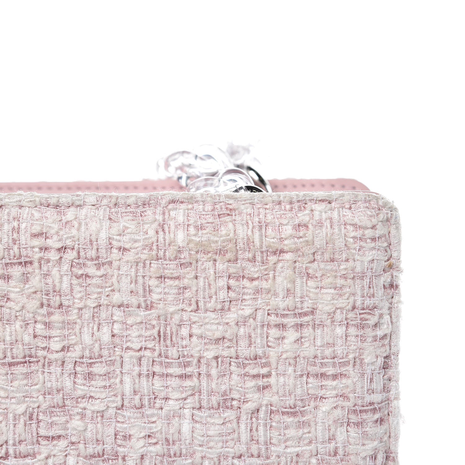 Chanel Tweed Zip Tote Pink White 10 of 12