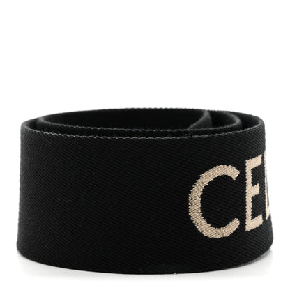 Celine Jacquard Wool Logo Short Strap Black Beige 2 of 5