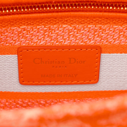 Christian Dior Canvas Toile De Jouy Reverse Embroidered Medium Lady D-Lite Fluorescent Orange 6 of 10