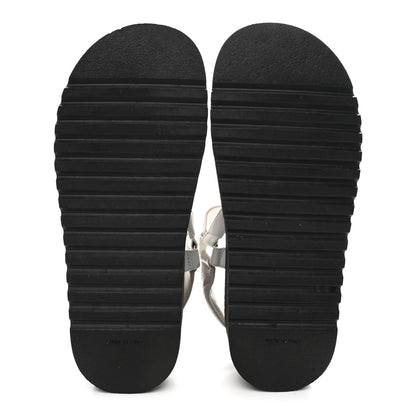 Chanel Lambskin Quilted CC Logo Platform Sandals 38 Black White Pink 6 of 9