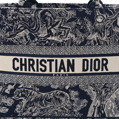 Christian Dior Canvas Embroidered Medium Toile De Jouy Reverse Book Tote Blue 8 of 12