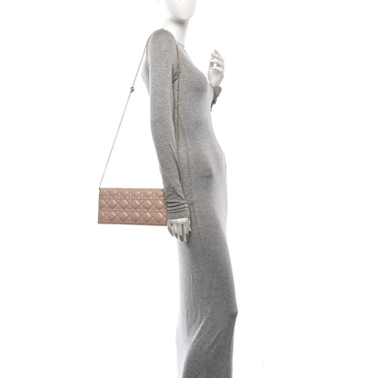 Christian Dior Lambskin Cannage Lady Dior Convertible Clutch Pink 2 of 13