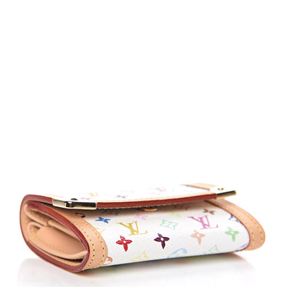 Louis Vuitton Monogram Multicolor Porte-Monnaie Plat Coin Purse White 4 of 7