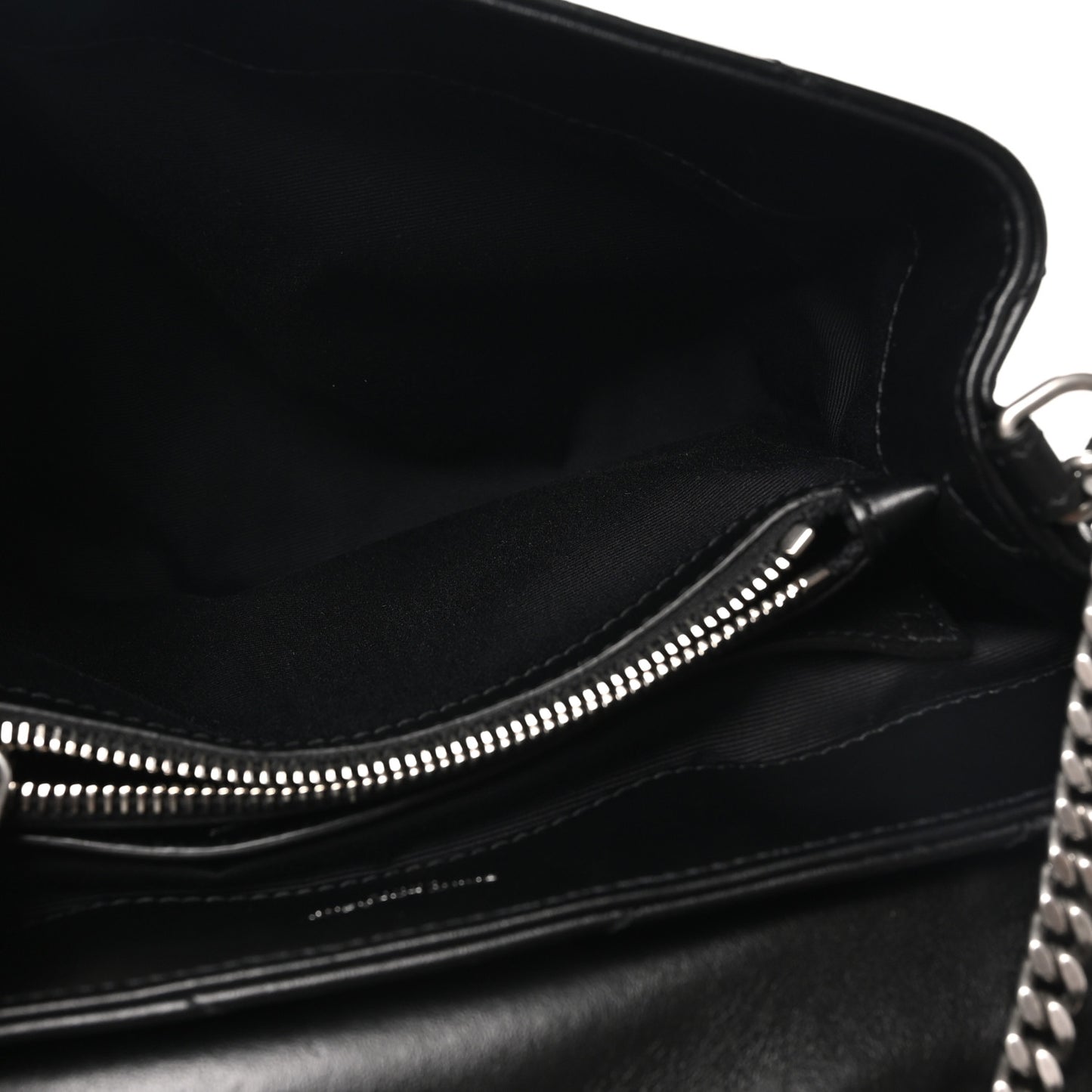 Calfskin Y Quilted Monogram Small Loulou Chain Satchel Black Black