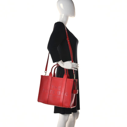 Marc Jacobs Grained Calfskin Medium The Tote Bag Red 2 of 9