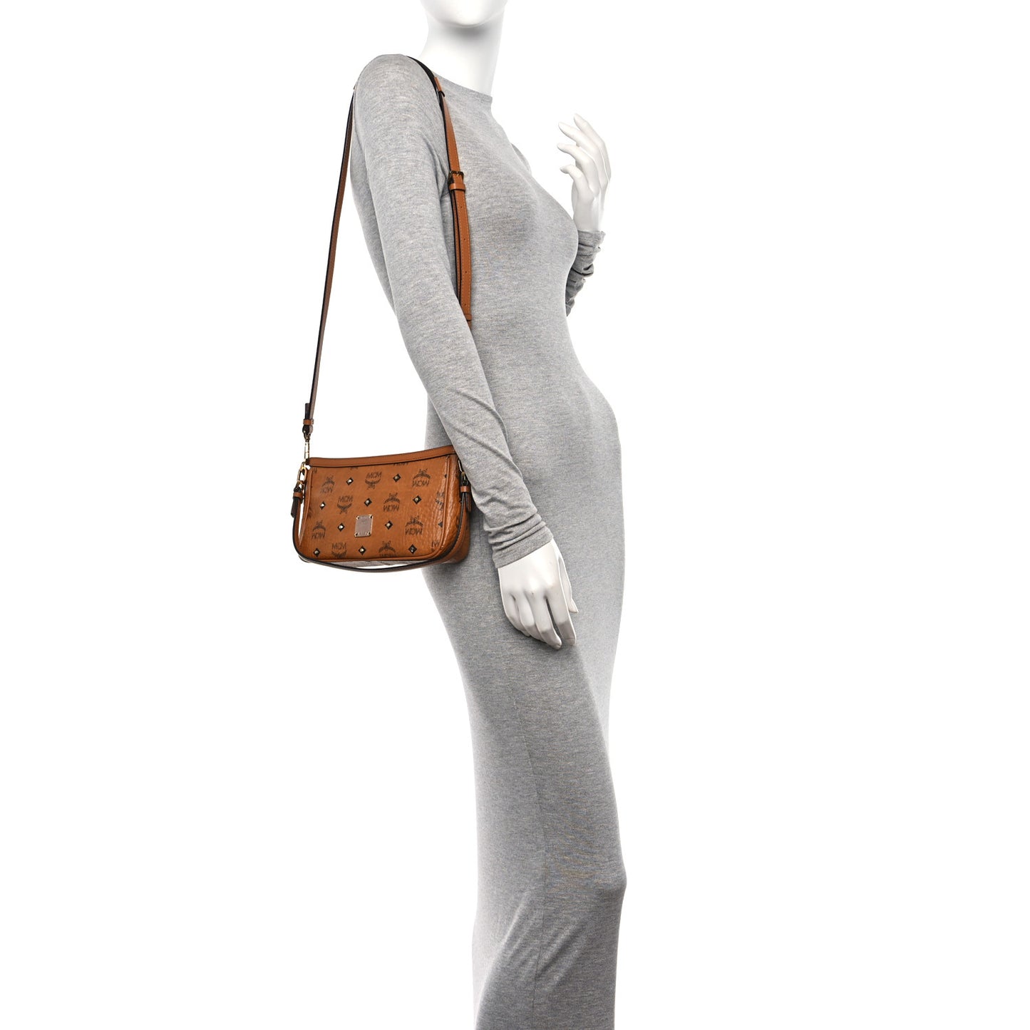 Visetos Studded Small Crossbody Bag Cognac