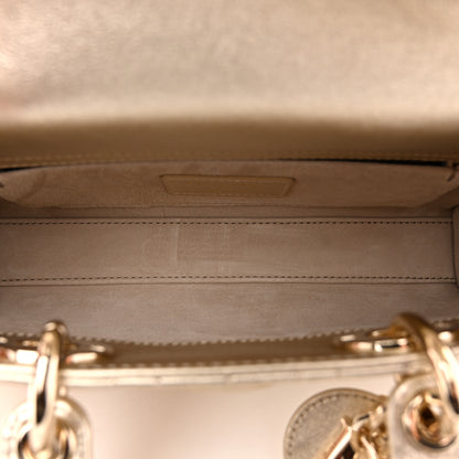 Christian Dior Metallic Lambskin Cannage Small Lady D-Joy Gold 4 of 9