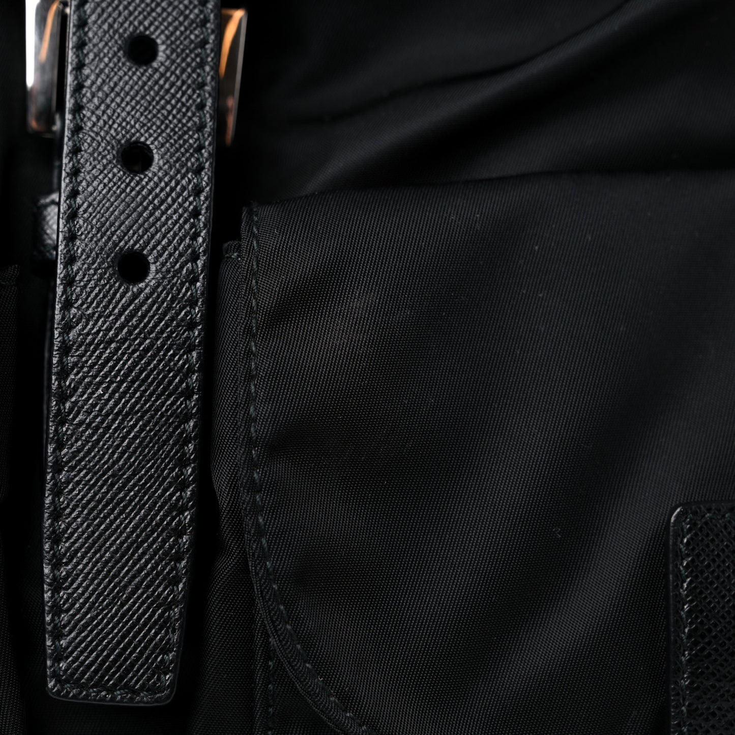 Tessuto Nylon Saffiano Medium Backpack Black