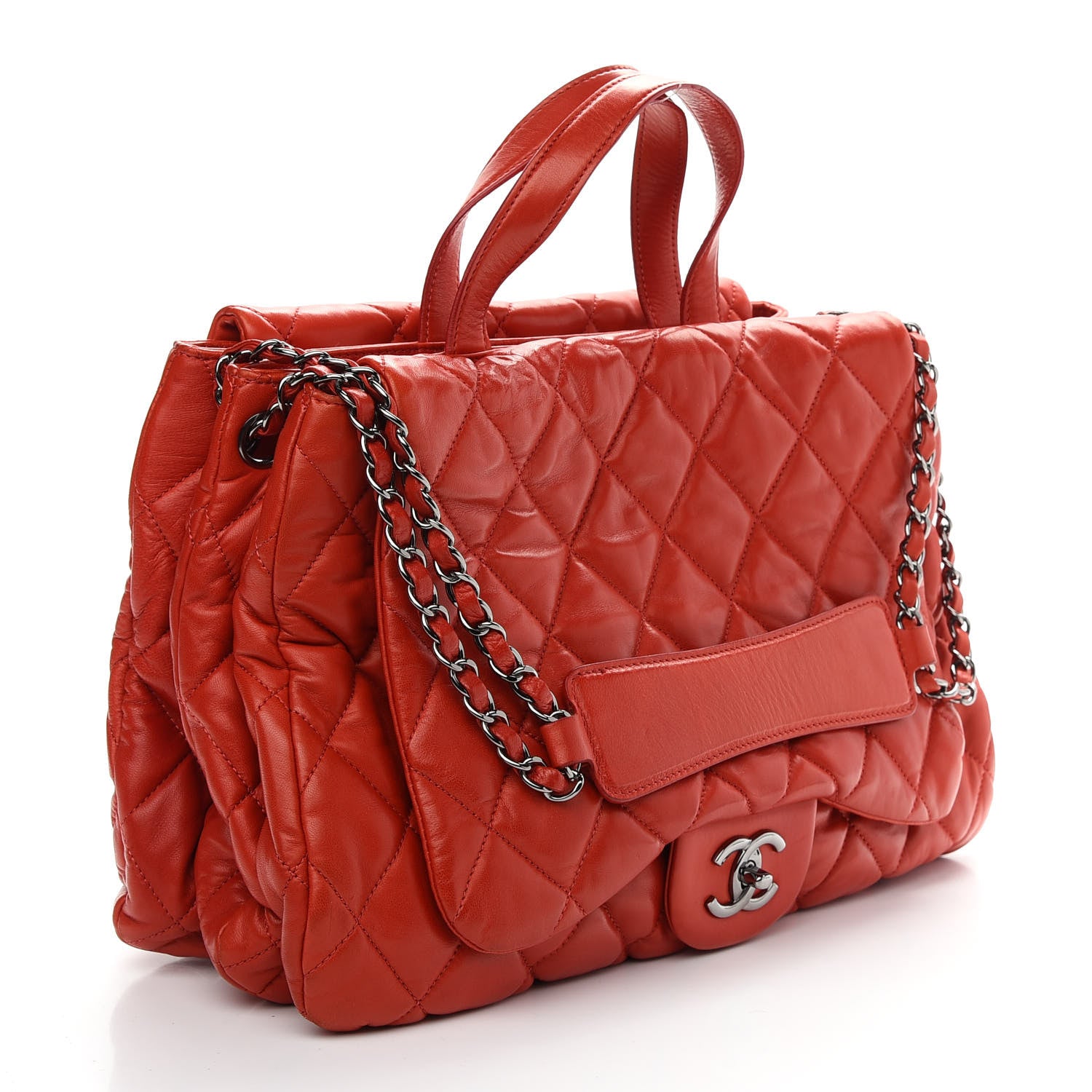 Chanel Lambskin Quilted Chanel 3 Maxi Flap Bag Red 2 of 8
