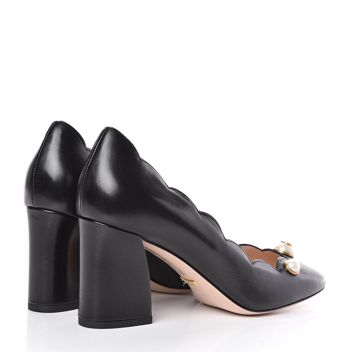 Gucci Malaga Kid Pearl Embellished Willow Loafer Pumps 39 Black 4 of 11