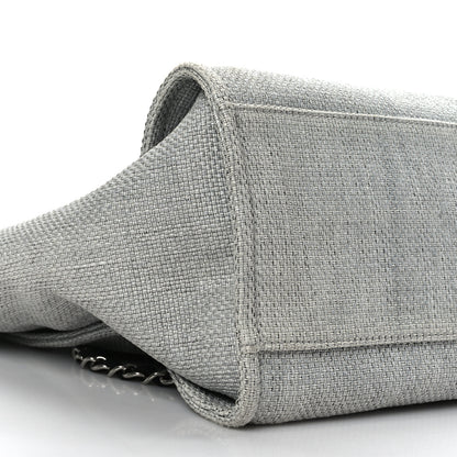 Chanel Woven Straw Raffia Medium Deauville Tote Grey 8 of 9